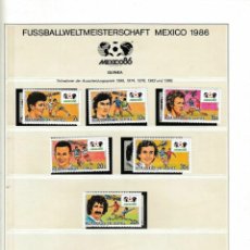 Sellos: GUINEA 1986 BLOQUE SELLOS MUNDIAL FUTBOL MEXICO 86 ROSSI BEBETO PLATINI TIGANA CHALANA NEAL DASSAEV. Lote 303913288