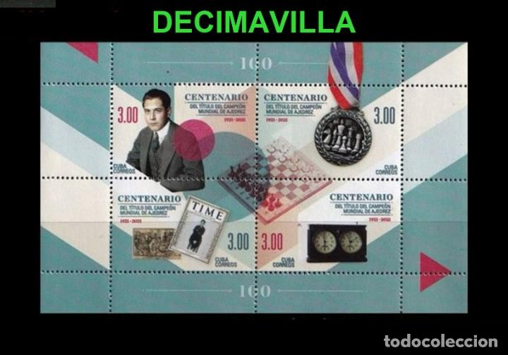 Sellos: DEAJ245. CUBA, AJEDREZ, 2021, JOSE RAUL CAPABLANCA