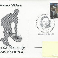 Sellos: 1993. ARGENTINA. MATASELLOS/POSTMARK. HOMENAJE AL TENIS. GUILLERMO VILAS. TENNIS. DEPORTES/SPORTS.. Lote 339666503