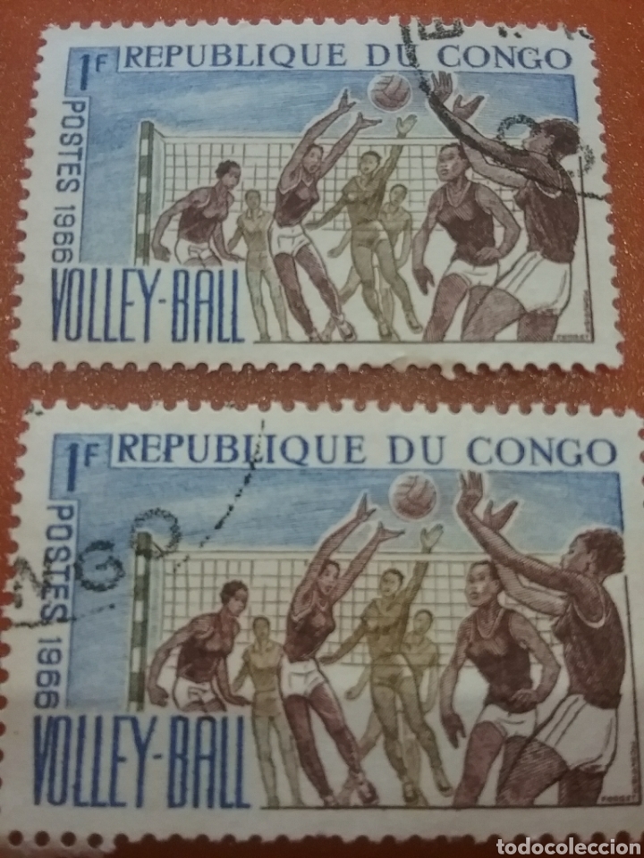 Stamps: Sello R Congo (S1/6v) (Brazzaville) mtdo/1966/deporte/juegos/campeonato/voleibol/LEER DESCRIPCI&Oacute;N