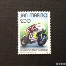 Sellos: SAN MARINO Nº YVERT 1029** AÑO 1981. GRAN PREMIO MOTOCICLISTA DE SAN MARINO. CON CHARNELA. Lote 363867340