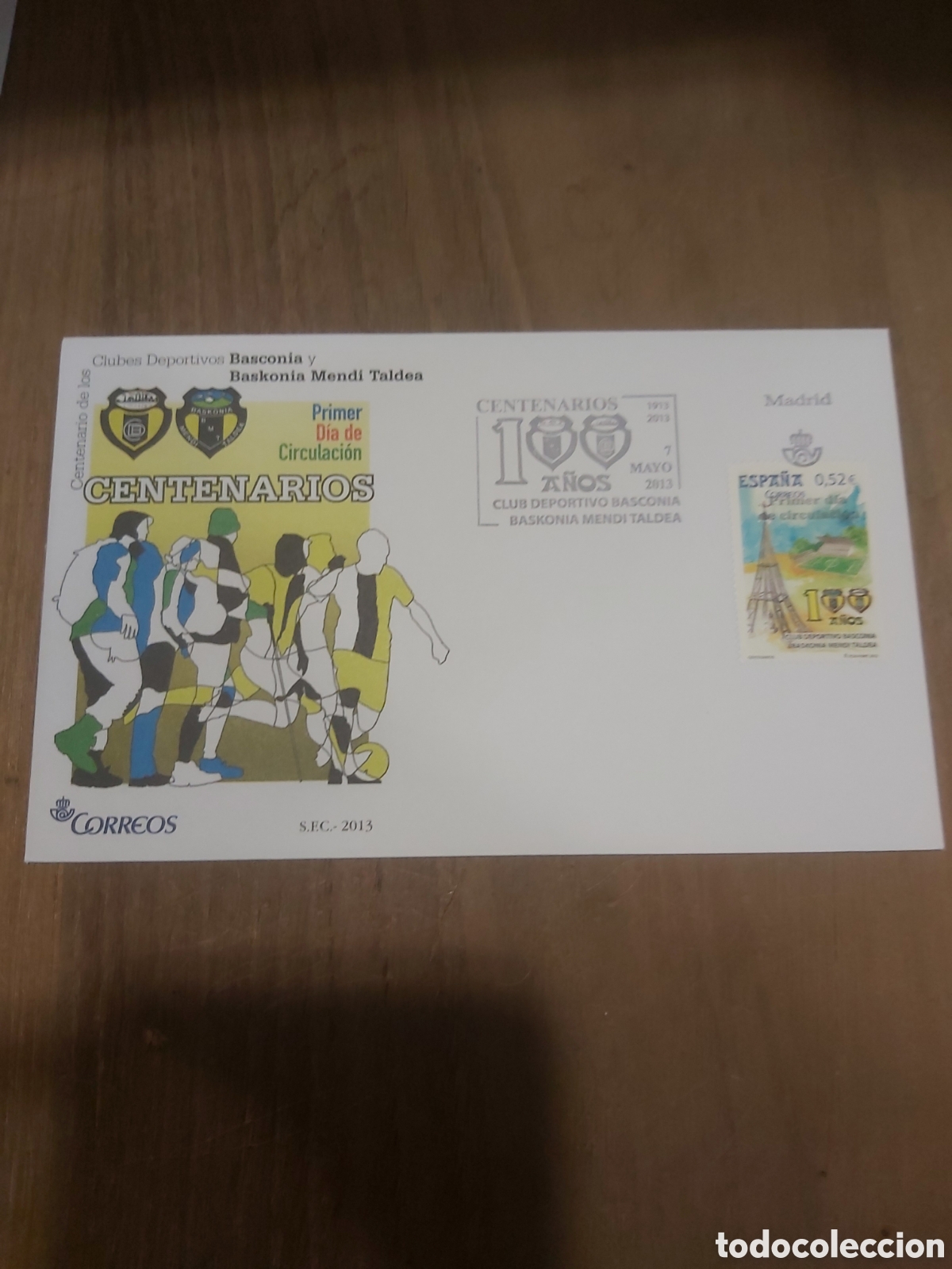 Selos: Club basoinia mendi taldea futbol deportes Espa&ntilde;a centenario 2013 edifil 4797 usado lujo matasello