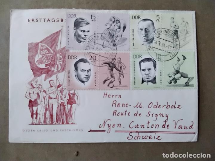 Stamps: sobre 1964 DE STREMBERG ALEMANIA ORIENTAL CIRCULADO A NYON SUIZA