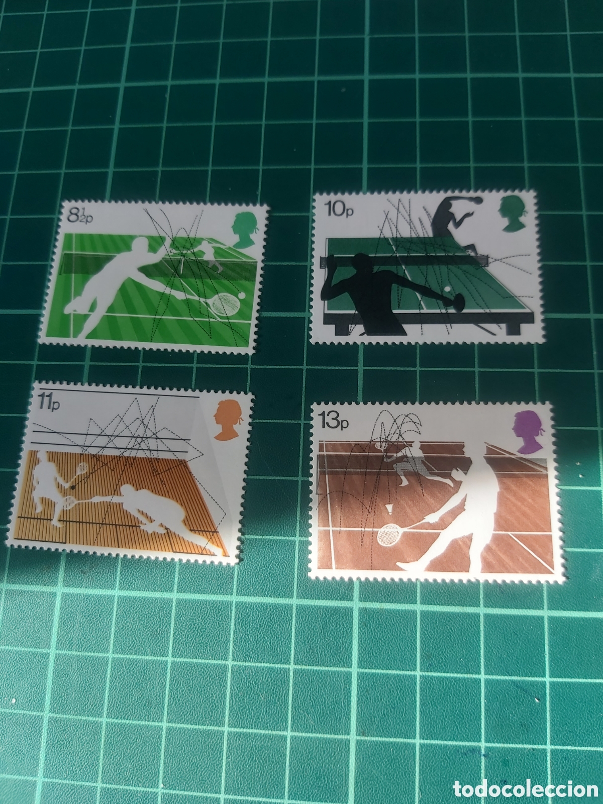 Briefmarken: Deportes tenis pin pon Gran Breta&ntilde;a Inglaterra serie completa nuevo yvert 1976 2