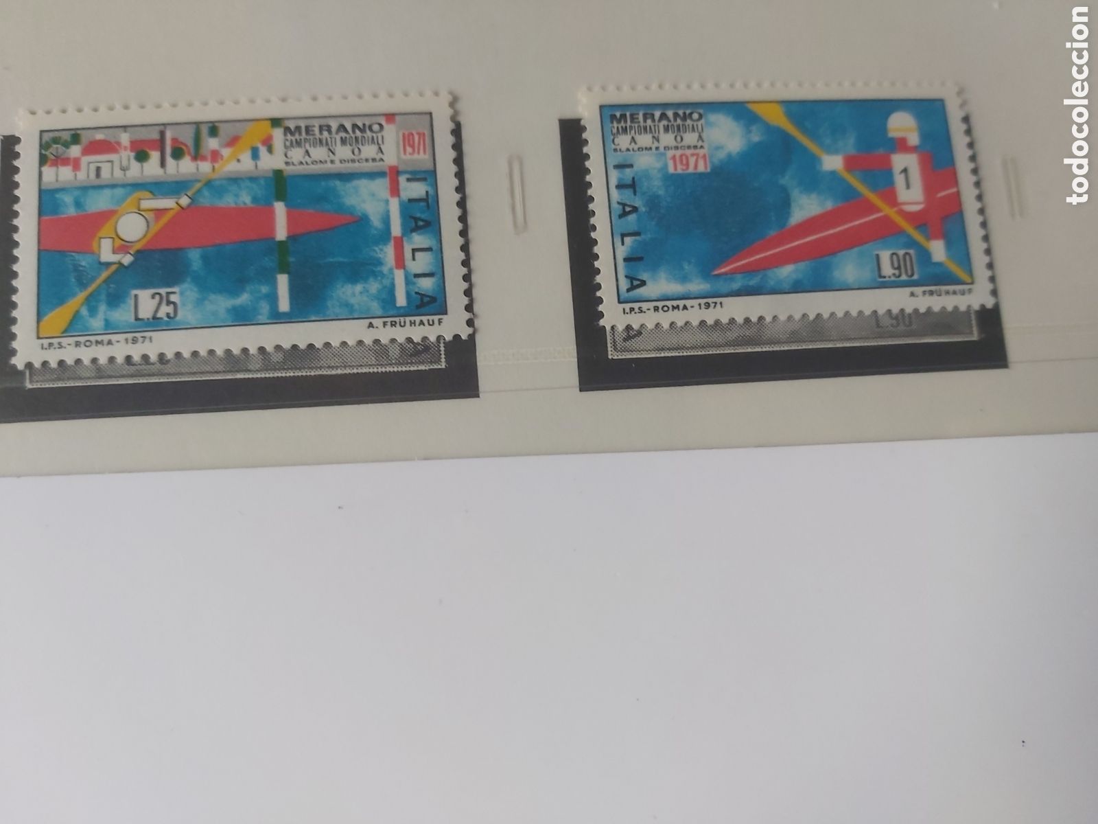 Sellos: Deportes pirag&uuml;ismo Italia serie completa nuevo yvert 1076/77 A&ntilde;o 1971