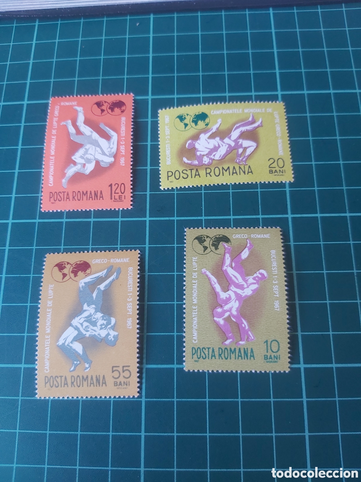 Sellos: Deportes lucha Ruman&iacute;a ser&iacute;e completa nuevo yvert 2324/8 1968