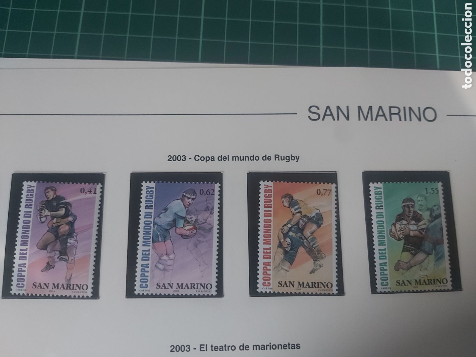 Briefmarken: Rugby deportes copa mundo 2003 San Marino serie completa nuevo yvert 1902/5 A&ntilde;o 2003