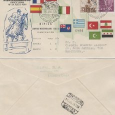 Sellos: AÑO 1955, HIPICA, II JUEGOS MEDITERRANEOS, BARCELONA, CON LA CLASIFICAC