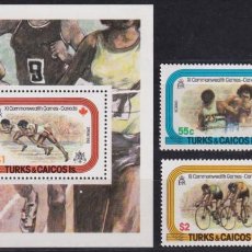 Sellos: F-EX48245 TURK & CAICOS MNH 1977 COMMONWEALTH GAMES BOXING CYCLING ATHLETISM.