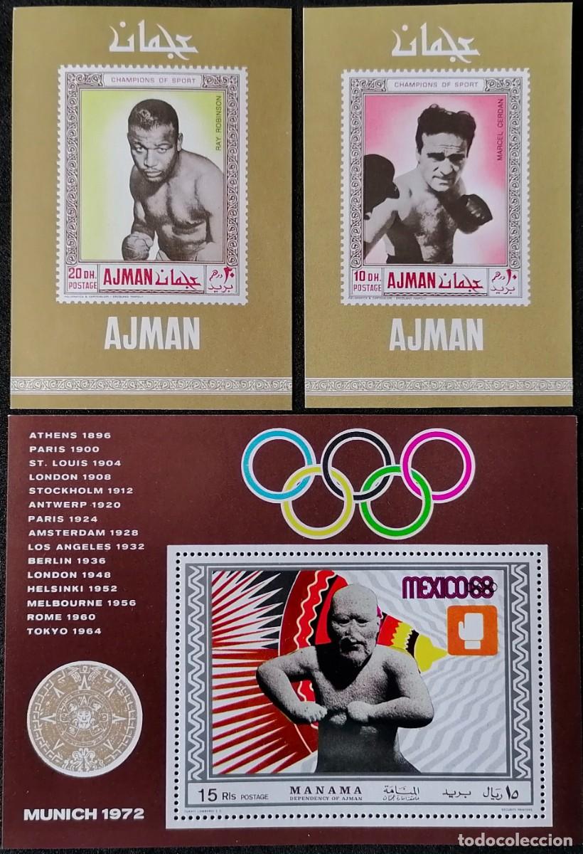 Sellos: AJMAN 1969 - 3 HB BOXEO . - Foto 1