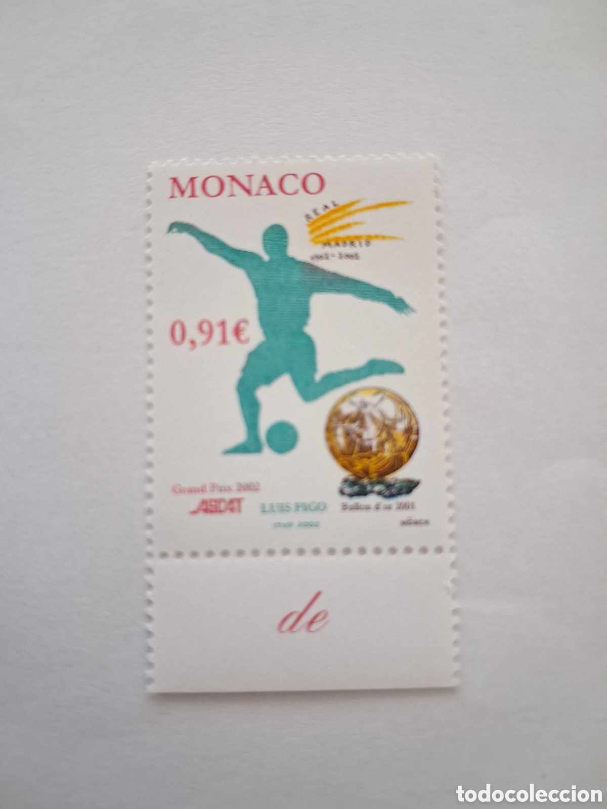 Sellos: Sello Luis Figo Bal&oacute;n de Oro de M&oacute;naco, NUEVO