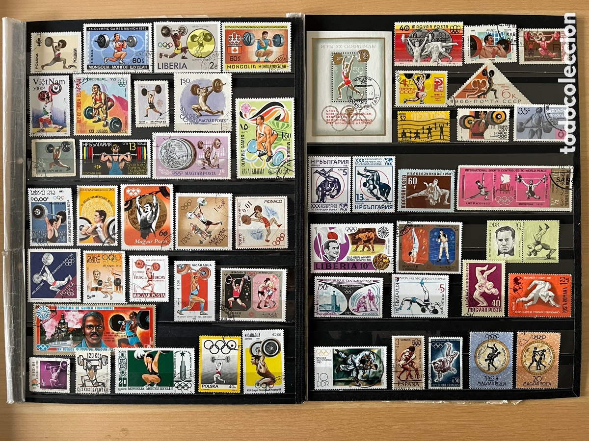 Sellos: HALTEROFILIA Y LUCHA . BONITA COLECCI&Oacute;N DEPORTES