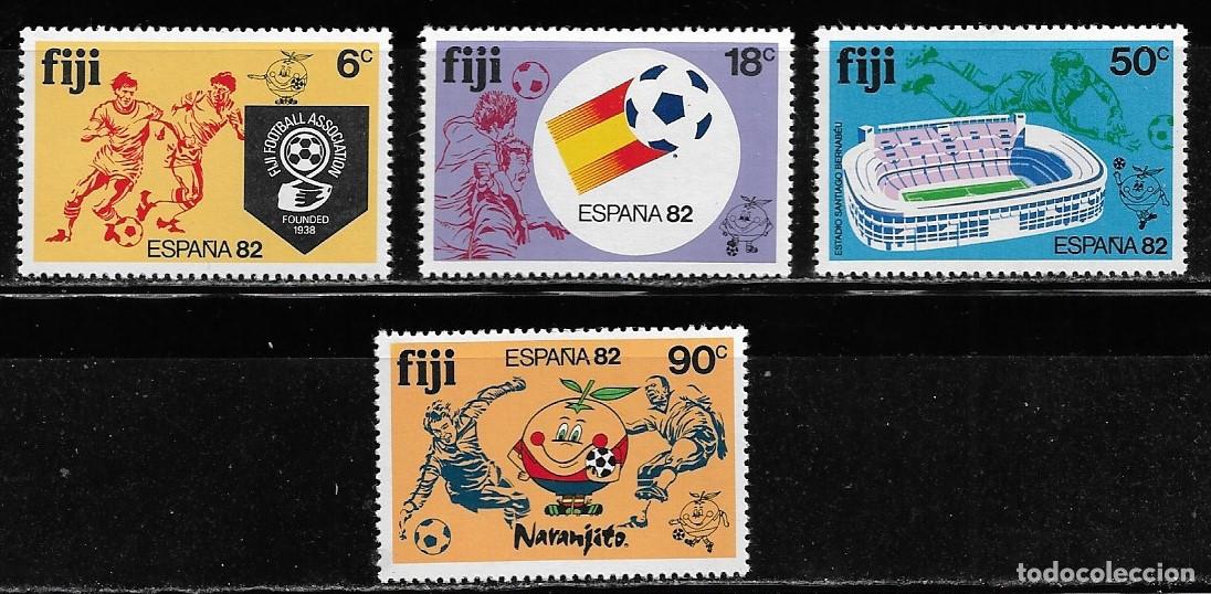 Sellos: FIJI 1982, Ivert 461/64 - CAMPEONATO MUNDIAL F&Uacute;TBOL ESPA&Ntilde;A 82. MNH.