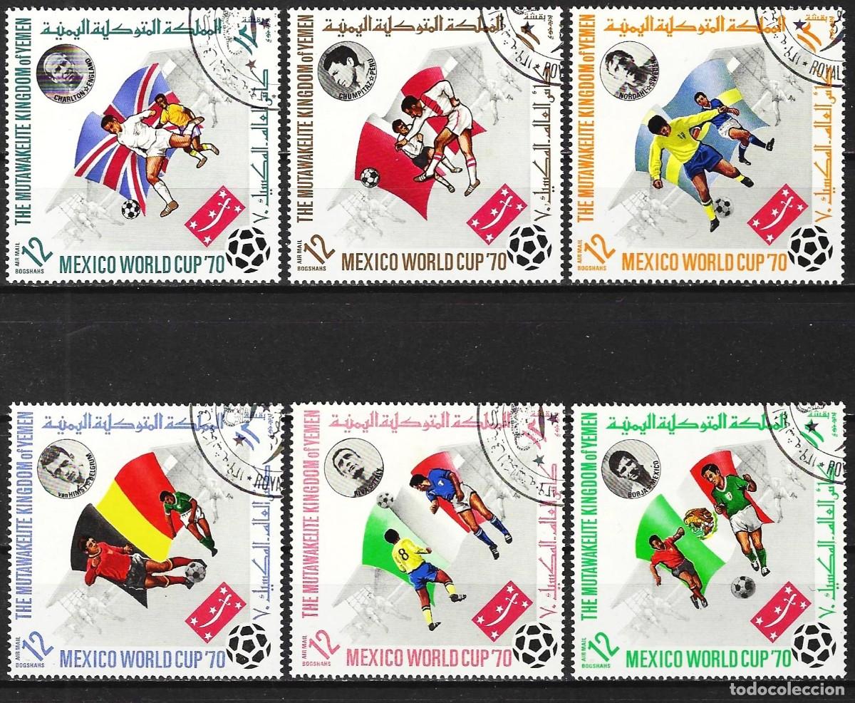 Sellos: Yemen ( Reino ) 1970 - Mi 979 a 985 - YT Pa 100 a Pa 100F - Copa del mundo de futb&oacute;l ( A&eacute;reo )