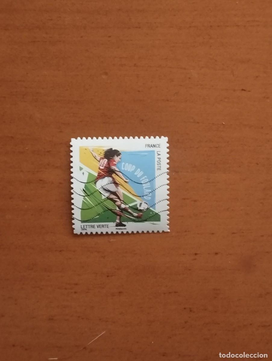 Sellos: 22.04/ Francia. Autoadhesivo. Sello en usado. Futbol