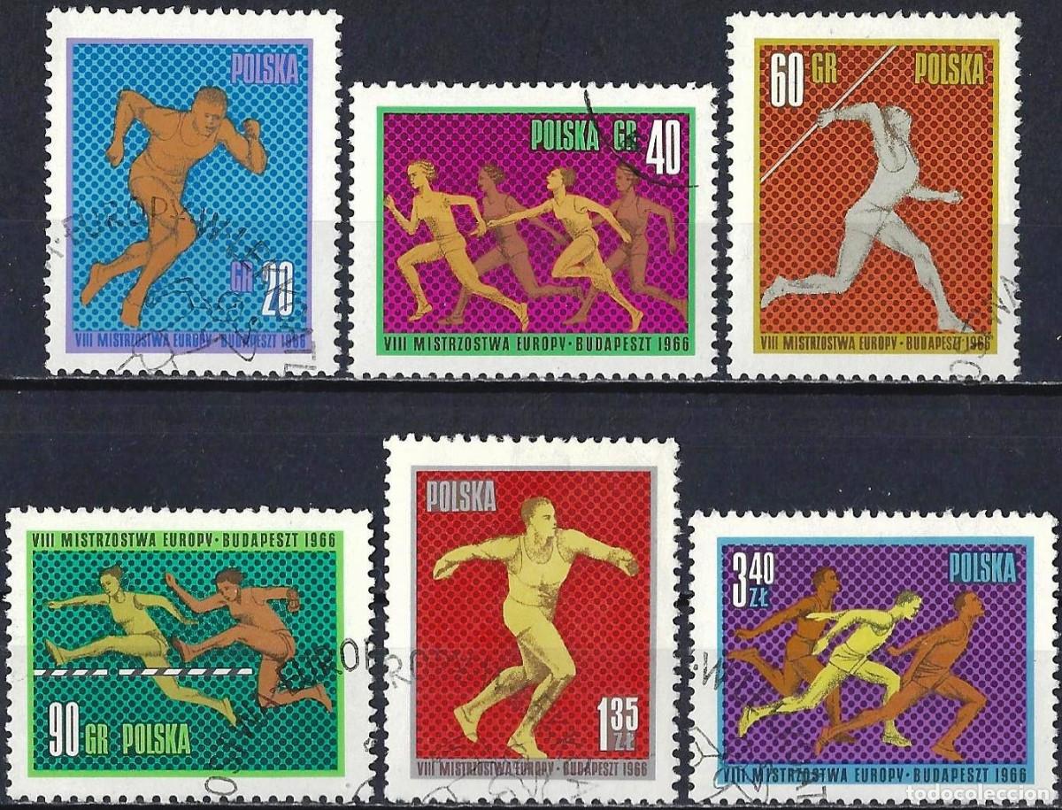 Sellos: Polonia 1966 - Mi 1680 a 1685 - YT 1531 a 1536 - Campeonatos de atletismo