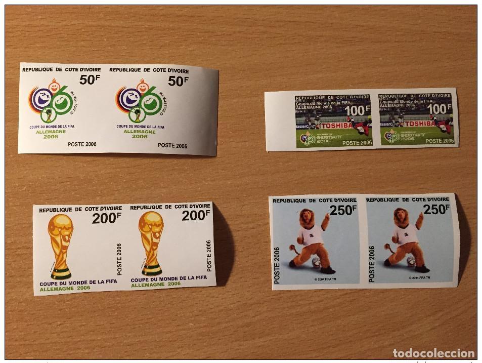 Sellos: Costa de Marfil IMPERF ND 2006 Copa Mundial la FIFA WM Football Alemania pareja