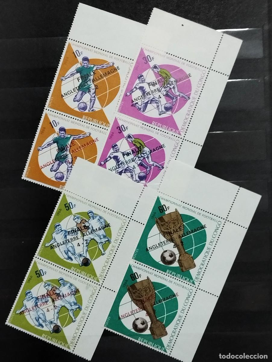 Sellos: 28.04/ Congo. 1966. Copa mundial. Final. Ser&iacute;a completa en nuevo
