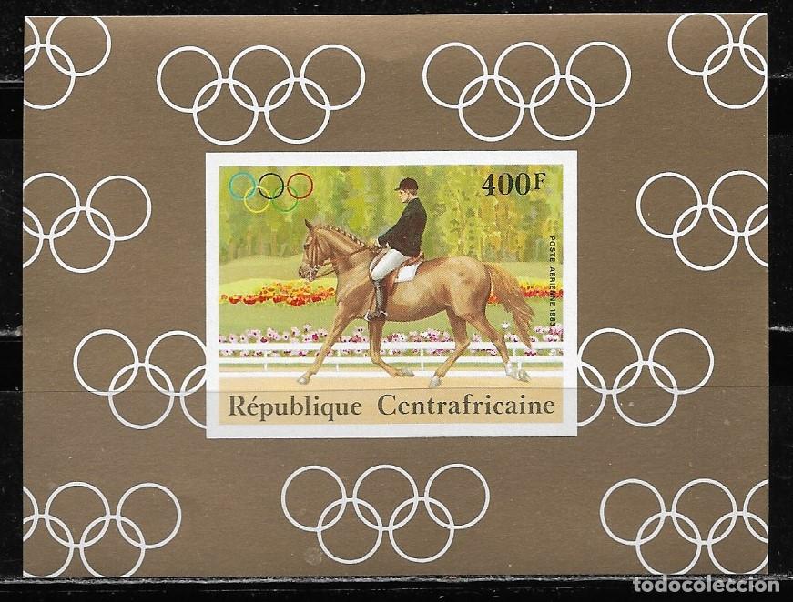Briefmarken: CENTROAFRICANA 1983, HB. SIN DENTAR - JUEGOS OL&Iacute;MPICOS LOS ANGELES 84 - EQUITACI&Oacute;N. MNH.