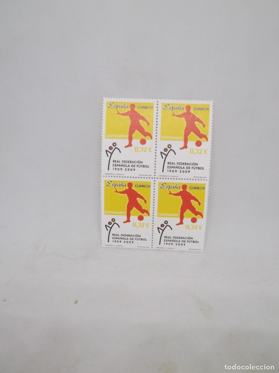 Sellos: Espa&ntilde;a 2009 Real Federaci&oacute;n espa&ntilde;ola de f&uacute;tbol 1909-2009.Bloque de cuatro nuevos