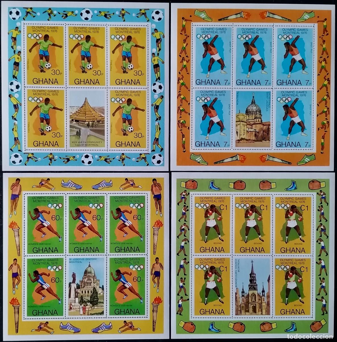 Sellos: GHANA 1976 - 4 HB JJ.OO. MONTR&Eacute;AL .