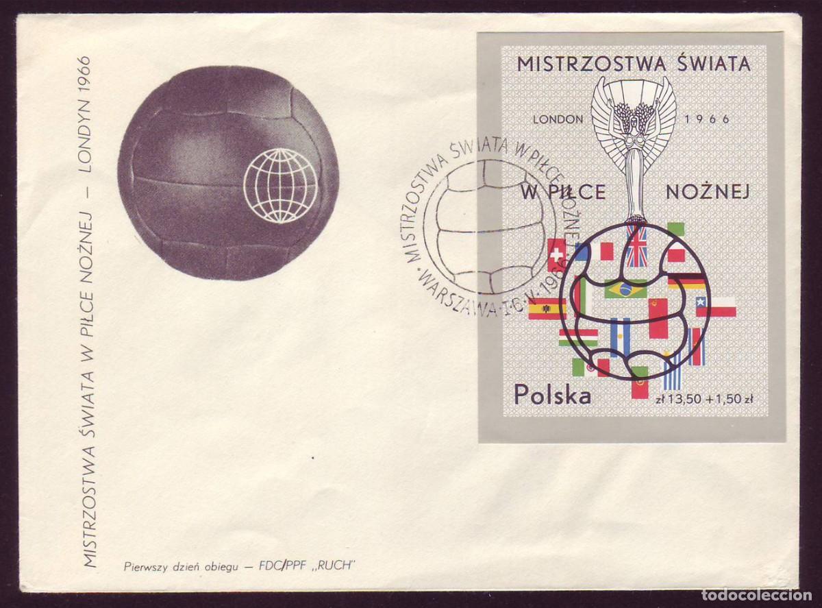 Sellos: FDC Polonia, 1966 | Soccer: FIFA World Cup | Yv: B44 - Mi: B38 - Sc: B109