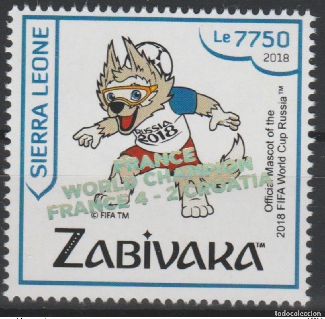 Sellos: Encuesta de Sierra Leona 2018. (IV) FRANCIA CAMPEONA la Copa Mundial FIFA Rusia F&uacute;tbol