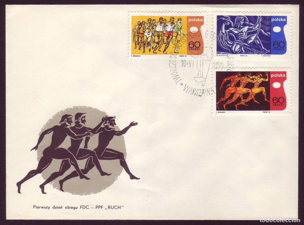 Sellos: FDC Polonia, 1970 | Arte y Deporte | Yvert: 1860/2 - Michel: 2010/2