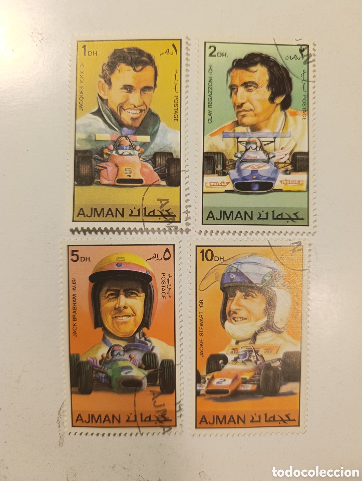 Sellos: AJNAN sellos pilotos formula 1 deportes a&ntilde;o 1971