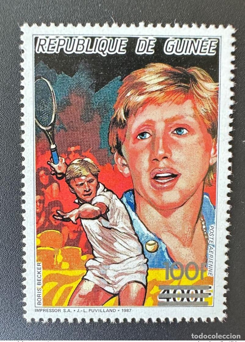 Sellos: Guinea 1991 Mi. 1333 sobrecargado Sobreimpresi&oacute;n Boris Becker Sport Tennis nueve MNH**