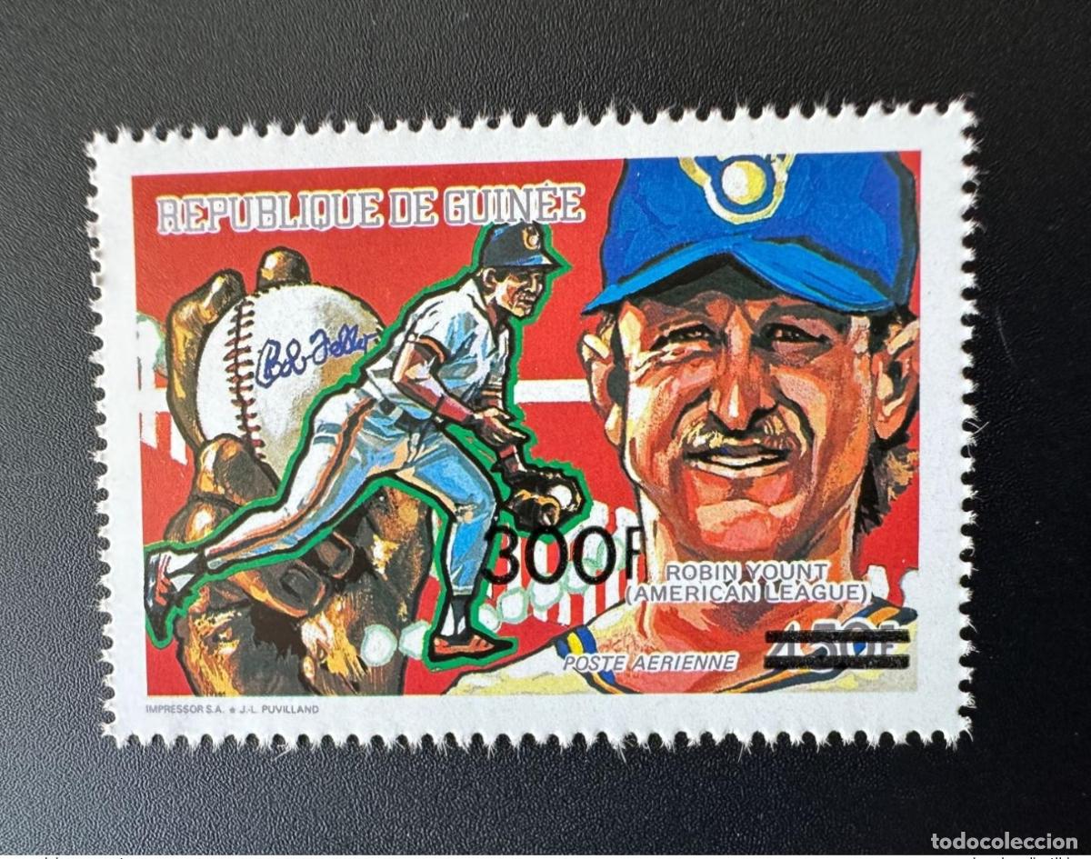 Sellos: Guinea 1991 Mi. 1339 sobrecarg&oacute; Robin Yount Baseball Sport nueve MNH**
