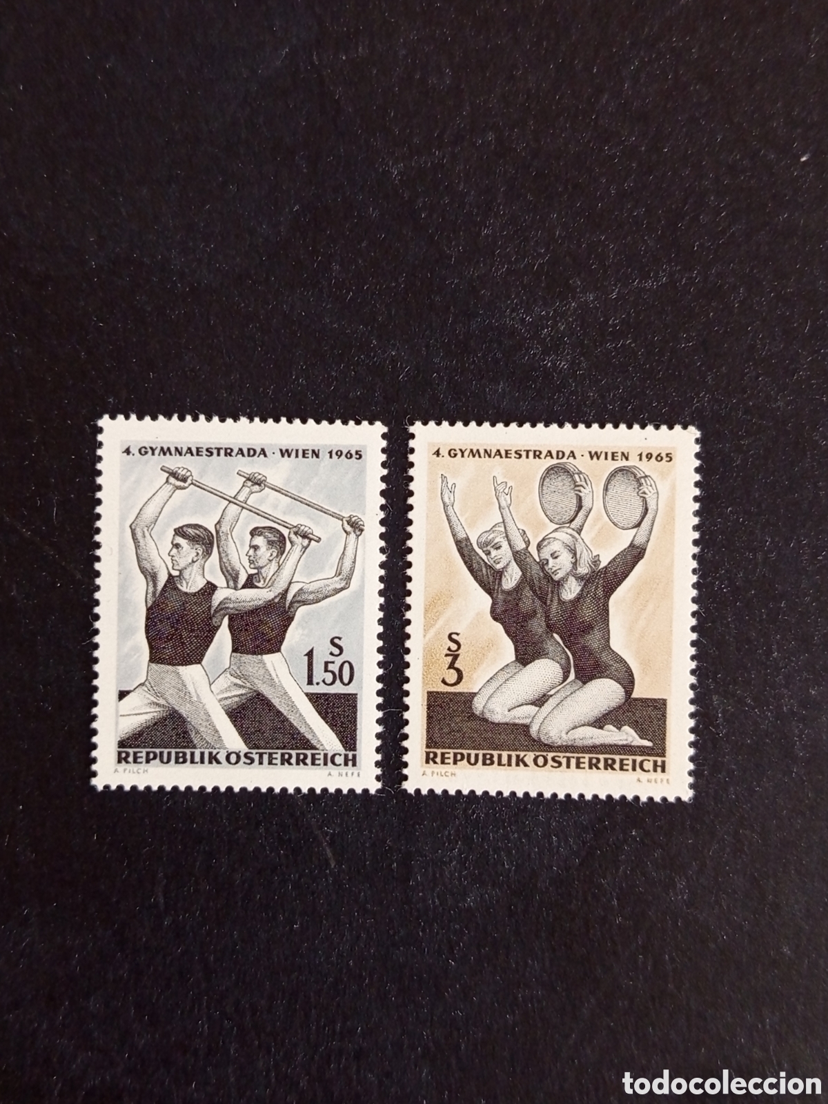 Sellos: AUSTRIA, 1965. Deportes: gimnasia. Yvert 1026/7.Ver fotos. Pedido m&iacute;nimo 3 &euro;. Serie completa