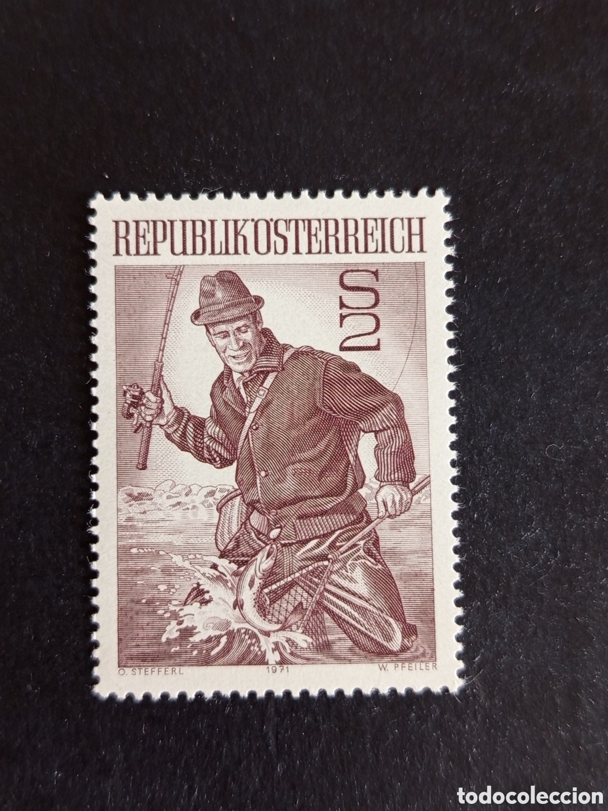 Sellos: AUSTRIA, 1971. Pesca deportiva. Yvert 1207. Ver fotos. Pedido m&iacute;nimo 3 &euro;. Serie completa en nuevo