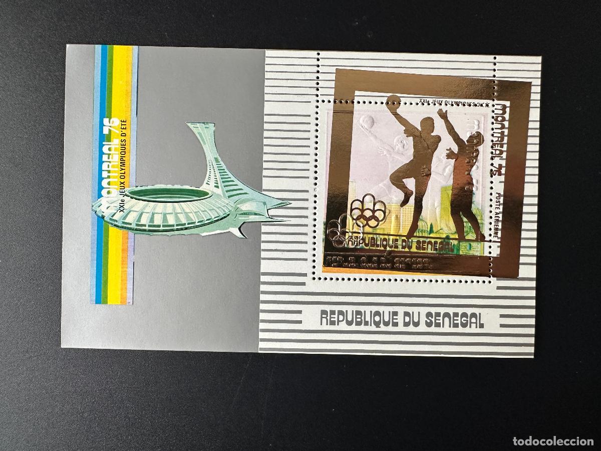 Sellos: Senegal 1976 Mi. El Bl. 28 VARIETY PERF pone a prueba oro en los Juegos Ol&iacute;mpicos de Baloncesto