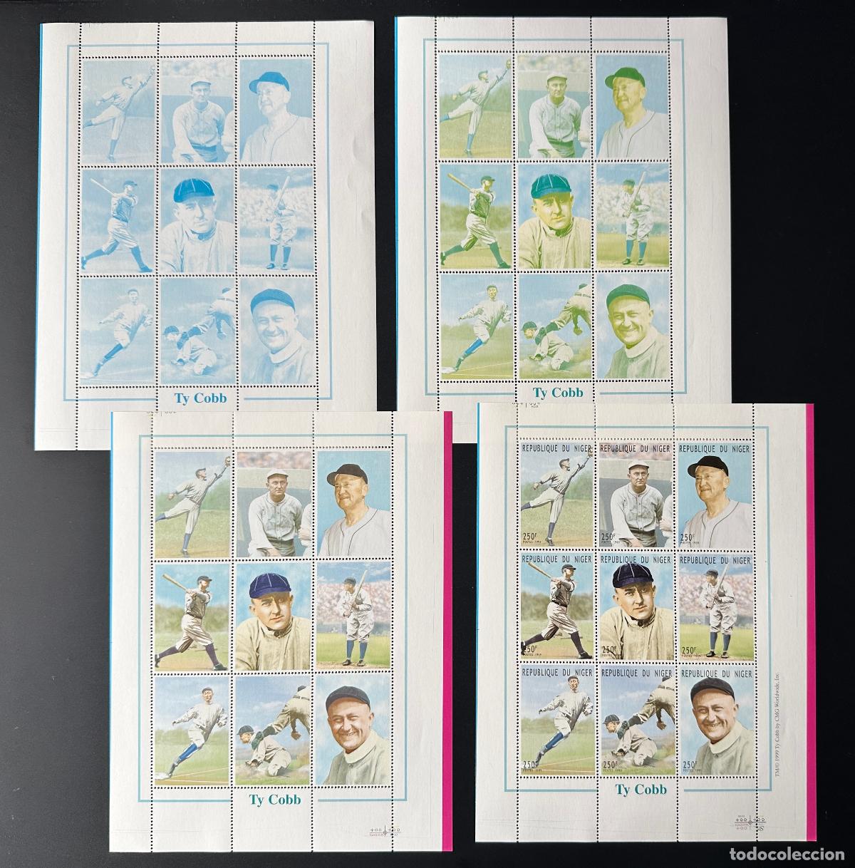 Sellos: N&iacute;ger 1999 Mi. 1675 - 1683 Pruebas de color Ty Cobb Baseball
