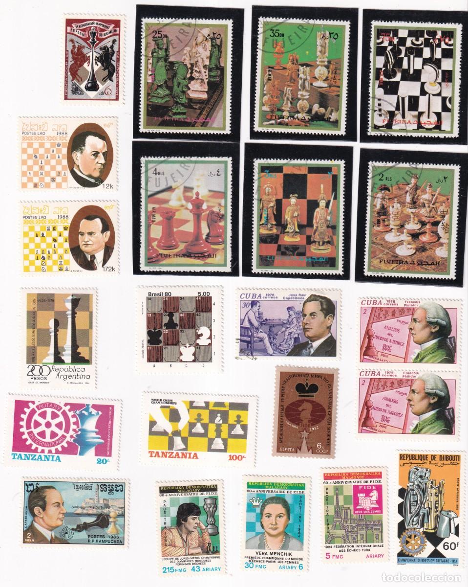 Sellos: AJEDREZ CHESS - LOTE DE 22 SELLOS NUEVOS Y MATASELLADOS - LOS DE LAS FOTOS