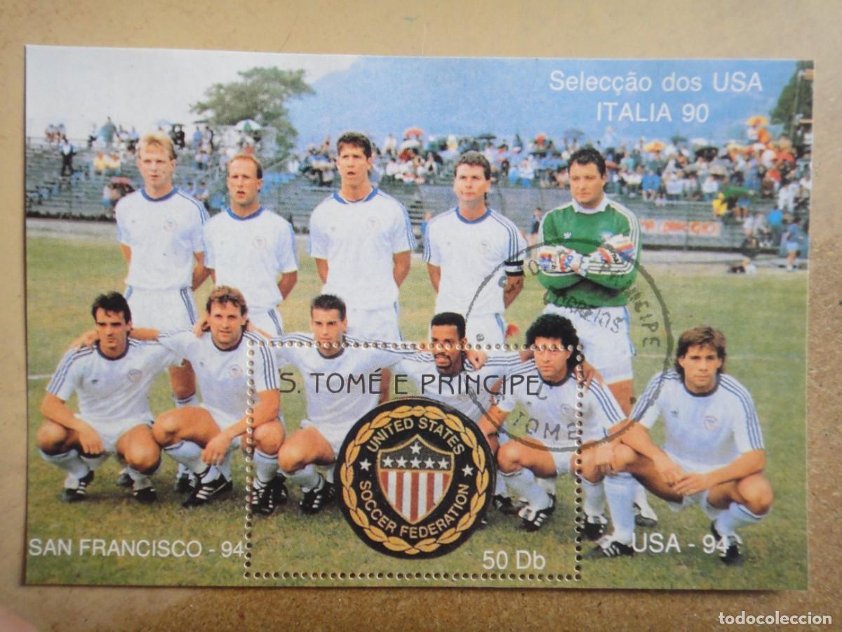 Sellos: S. Tomas E Pr&iacute;ncipe. H.B. Tema Futbol, usada. Rf 102/748