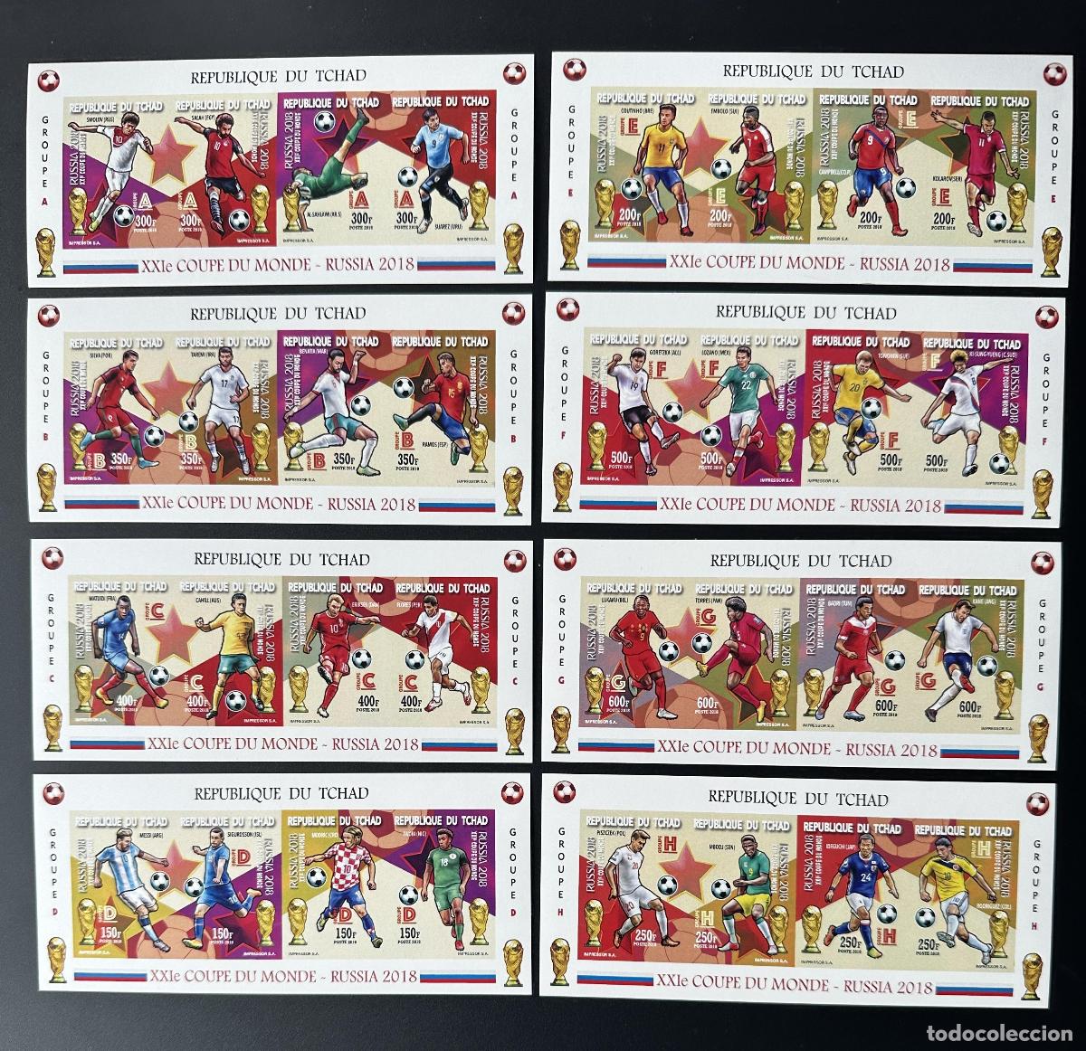 Sellos: Chad 2018 Mi. Bl. 777 - 784 ND M/S Copa Mundial de la FIFA Rusia