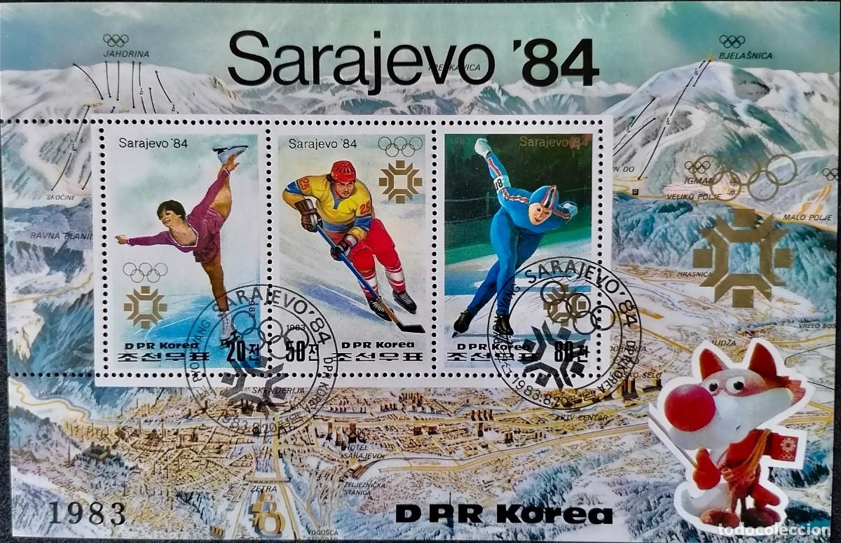 Sellos: COREA 1984 - HB JJ.OO. SARAJEVO '84 .
