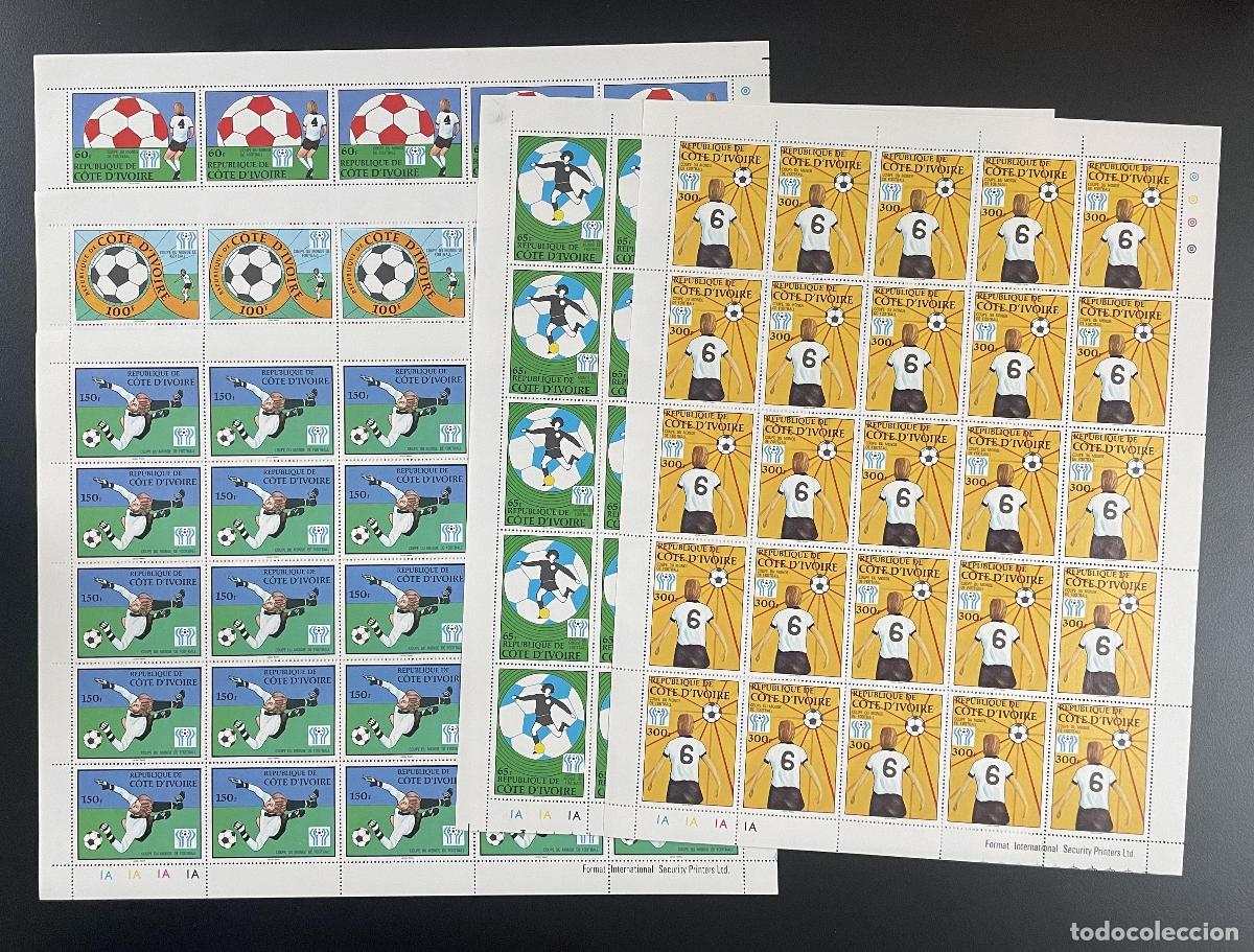 Sellos: Costa de Marfil 1978 YT 458-462 tabl&oacute;n Copa Mundial F&uacute;tbol Argentina FIFA