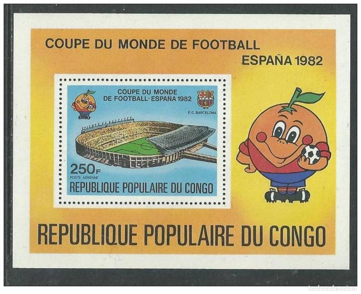 Sellos: Congo 1982 - Coupe du monde de football Espa&ntilde;a 82 Yvert bf 24 mnh**