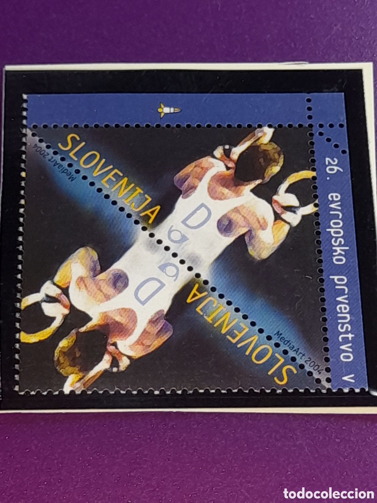 Sellos: Sello Eslovenia nuevo 2004. 26 campeonato Europa gimnasia art&iacute;stica. Deporte. Juegos. Atle