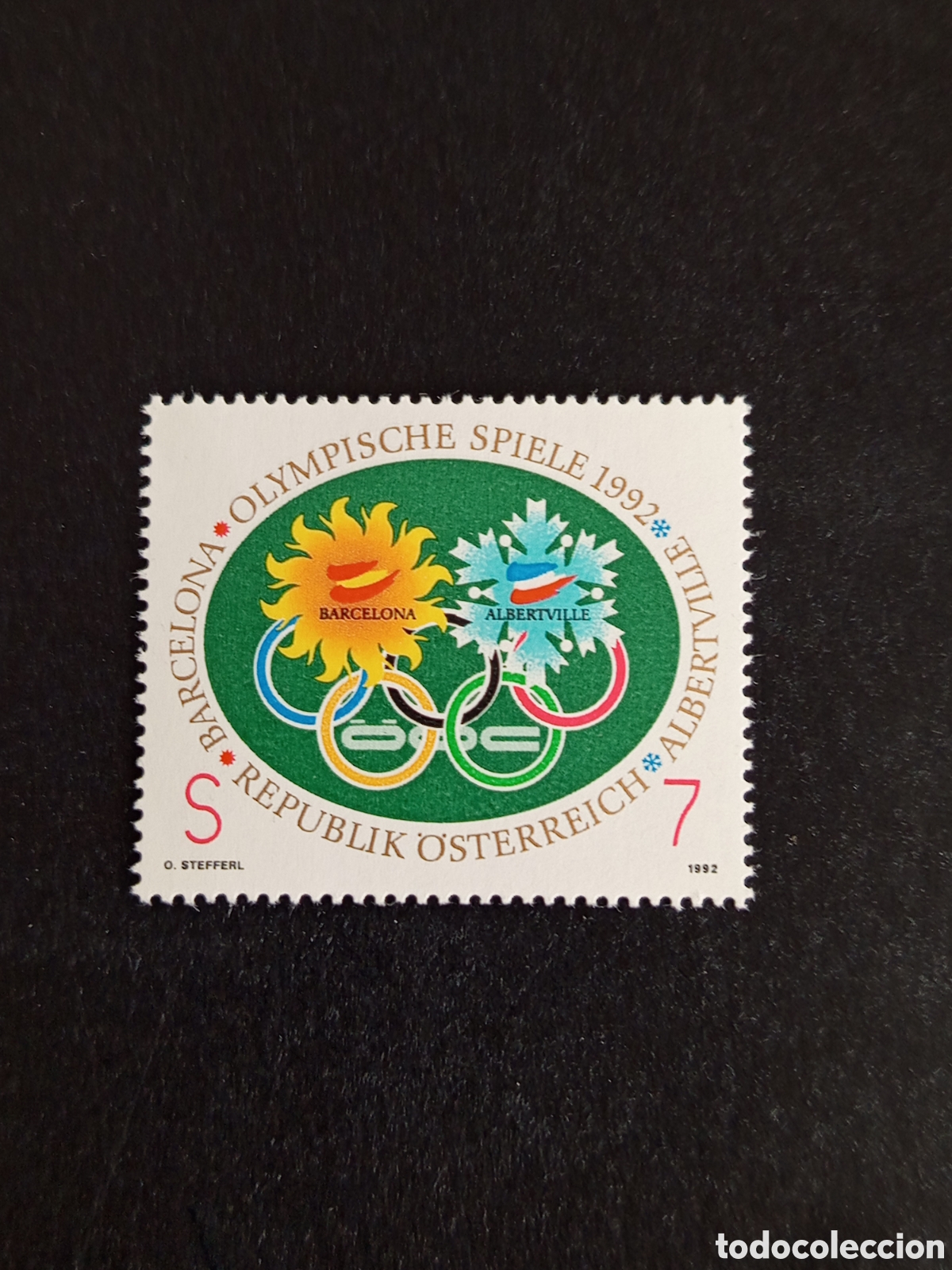 Sellos: AUSTRIA, 1992. Olimpiadas Albertville y Barcelona. Yvert 1878. Pedido m&iacute;nimo 3 &euro;. Ver fotos .