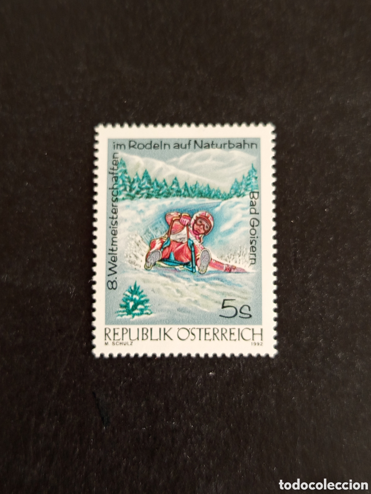 Sellos: AUSTRIA, 1992. Deportes. Campeonato del mundo trineo. Yvert 1879. Pedido m&iacute;nimo 3 &euro;. Ver fotos .