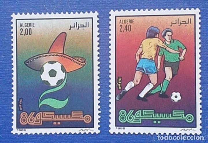 Sellos: SELLOS DEPORTES F&Uacute;TBOL ARGELIA 1986 869/70 MUNDIAL MEJICO 1986 2v.