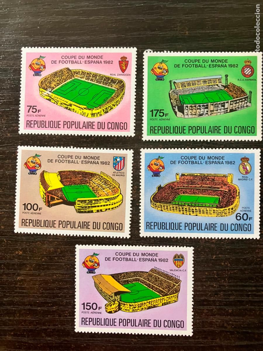 Sellos: Congo - Campeonato Mundial de F&uacute;tbol - Espa&ntilde;a'82 - Sellos Estadios