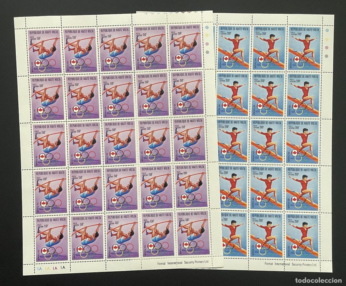 Sellos: Alto Volta 1976 YT PA 203-204 bloque JJ.OO. Montreal gimnasia