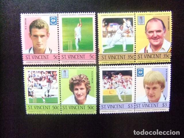 Sellos: 52 ST. VINCENT 1985 / DEPORTE CRICKET JUGADORES CELEBRES / YVERT 796 / 803 MNH