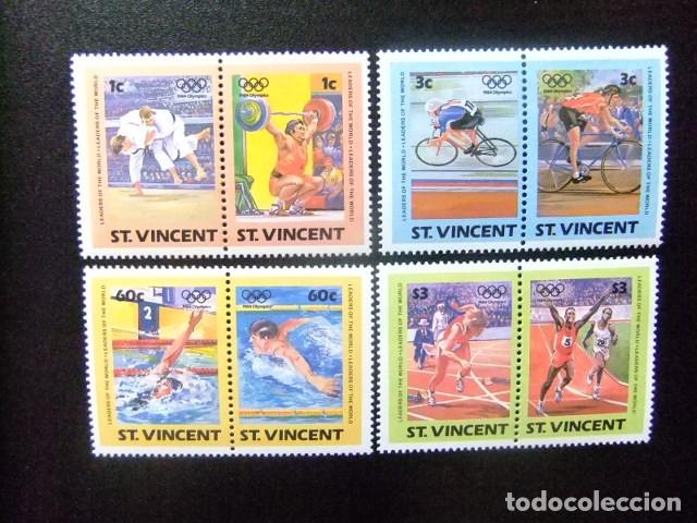 Sellos: 52 ST. VINCENT 1984 / JEUX OLIMPIQUES D'&Eacute;T&Eacute; &Agrave; LOS ANGELES / YVERT 766 / 773 MNH