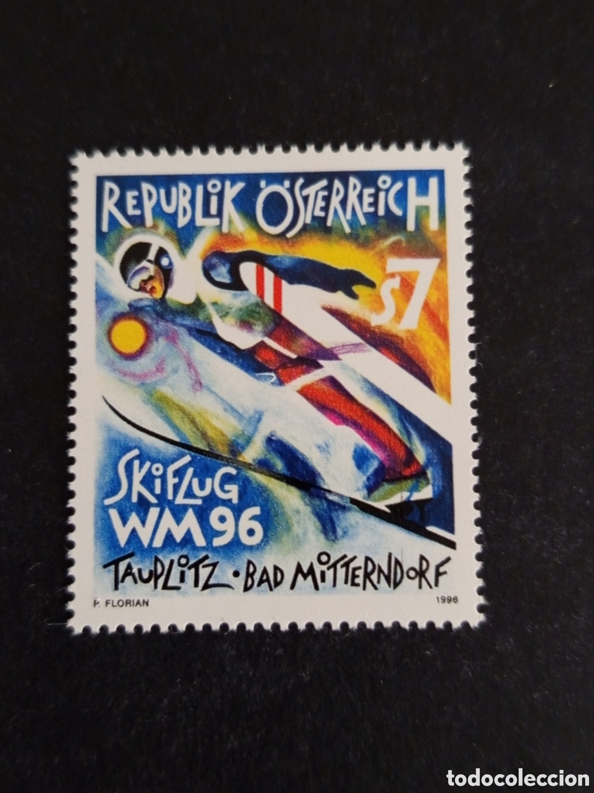 Sellos: AUSTRIA, 1996. Deportes: Saltos de esqu&iacute;. Campeonato del Mundo. Yvert 2008. Pedido m&iacute;nimo 3 &euro;.